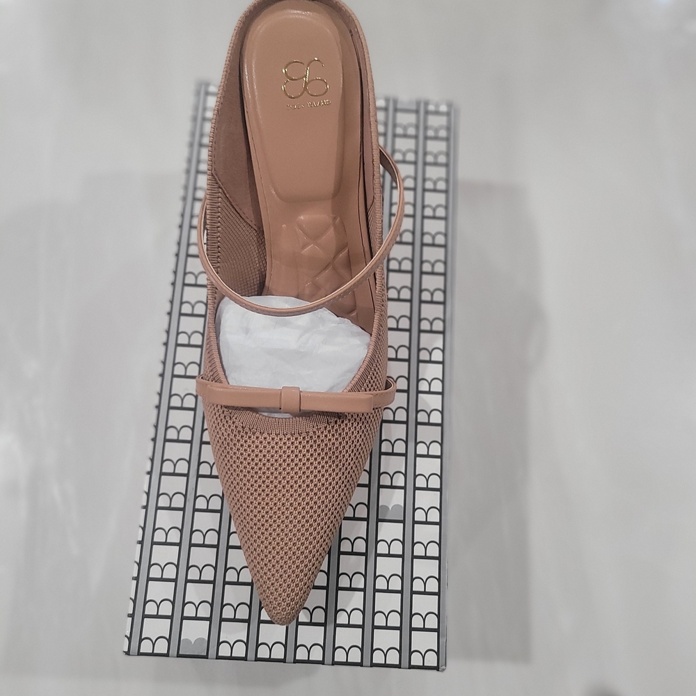 Pointed-Toe Mesh Slingback Mule in Blush by 90 Degree